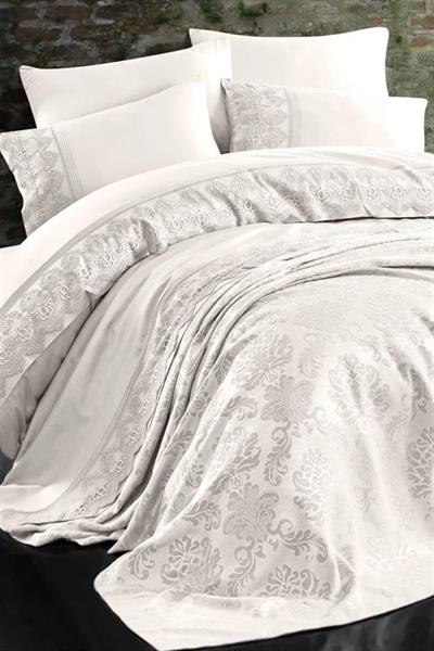 Nazik Nevresim Pike Set CK Bej Valeria