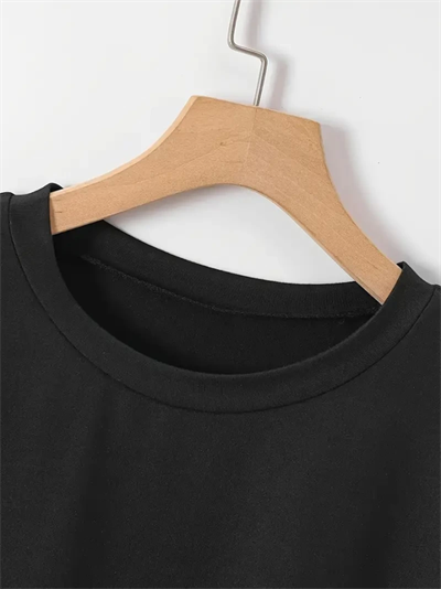 New York Baskılı Oversize Bisiklet Yaka T-shirt - Siyah