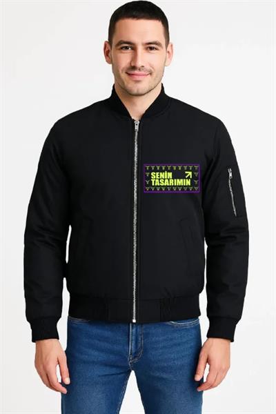 Ön Bomber Ceket - Siyah