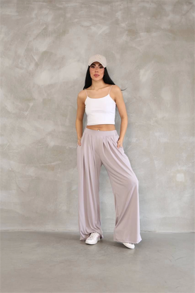 Osy Modal Yumuşak Dokulu Kumaş Boru Paça Salaş Eşofman - Bej