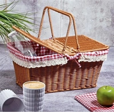 PACI HASIR SEPET BEZLİ KAPAKLI DİKDÖRTGEN