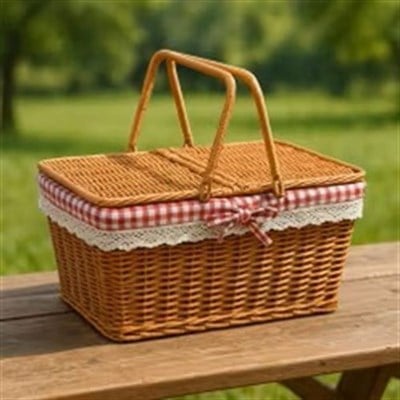 PACI HASIR SEPET BEZLİ KAPAKLI DİKDÖRTGEN