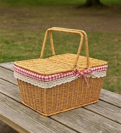 PACI HASIR SEPET BEZLİ KAPAKLI DİKDÖRTGEN