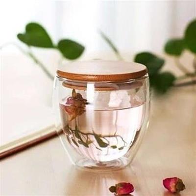 Perotti Çift Cidarlı Ahşap Kapaklı Bardak 250 ML