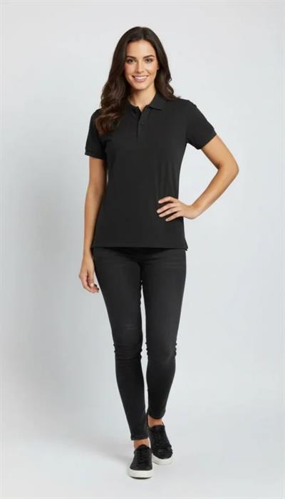 Pike Kumaş Düğmeli Yaka Regular Rahat Günlük Kısa Kol Tişört T-shirt - Siyah