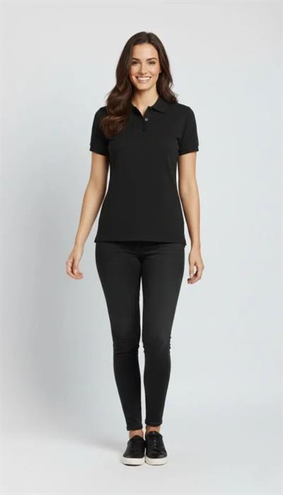 Pike Kumaş Düğmeli Yaka Regular Rahat Günlük Kısa Kol Tişört T-shirt - Siyah