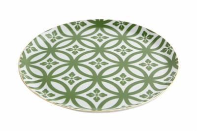 Porland Morocco Desen1 Yeşil Düz Tabak 24Cm