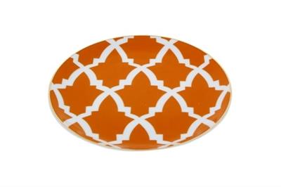 Porland Morocco Desen3 Turuncu Düz Tabak 17Cm
