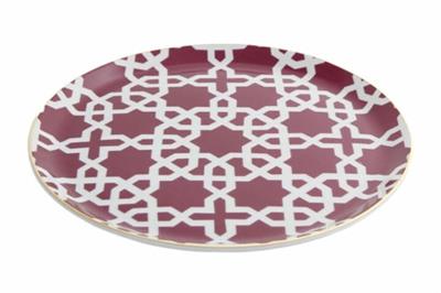 Porland Morocco Desen5 Fuşya Düz Tabak 24Cm