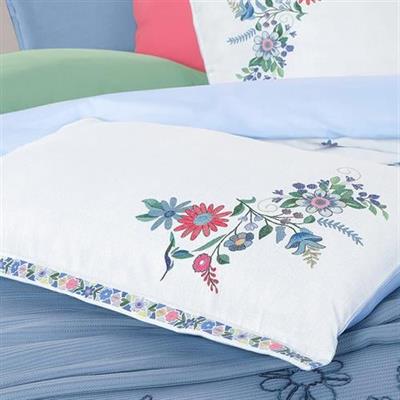 Sarev Eva Mia  Nevresim Pike Set Tek Kişilik Mavi V2