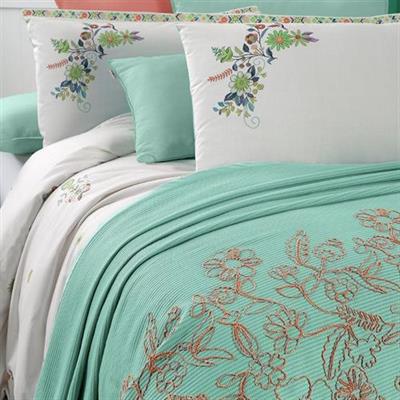 Sarev Eva Mia Nevresim Pike Set Tek Kişilik Yeşil  V4