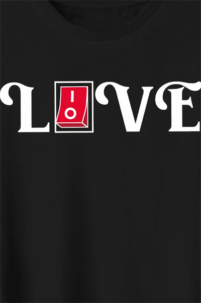 Sevgililer Günü İçin Özel Tasarım Love Baskılı T-shirt - Siyah