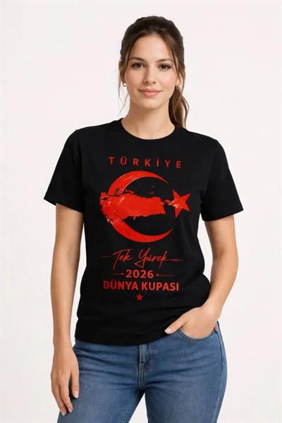 TÜRKİYE Ay Yıldız 2026 Dünya Kupasi Taraftar Forma T-Shirt - Siyah