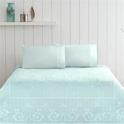 Taç Pike Takımı Jakarlı Emily Mint Çift Kişilik