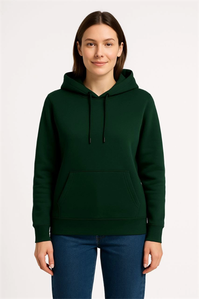 Üç İplik Kapüşonlu Kanguru Çepli SweatShirt Hoodie - Haki