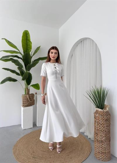 Wera Taşlı Fiyonk Detaylı Elbise
