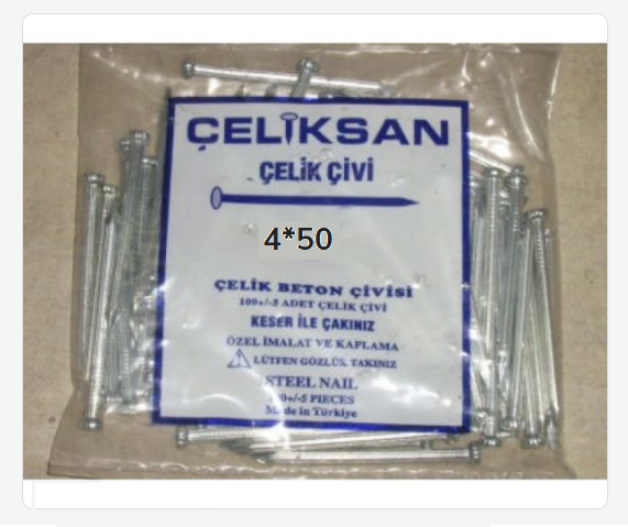 Çeliksan Çelik Çivi 4*50 (Beton)