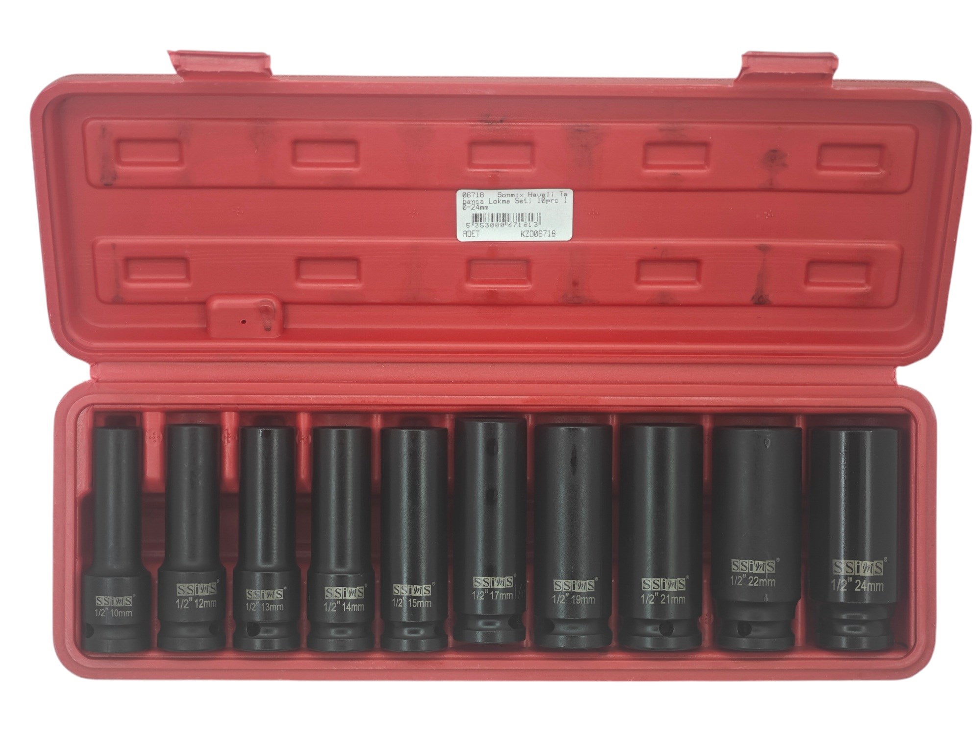 06718   Sonmix Havalı Tabanca Lokma Seti 10prç 10-24mm