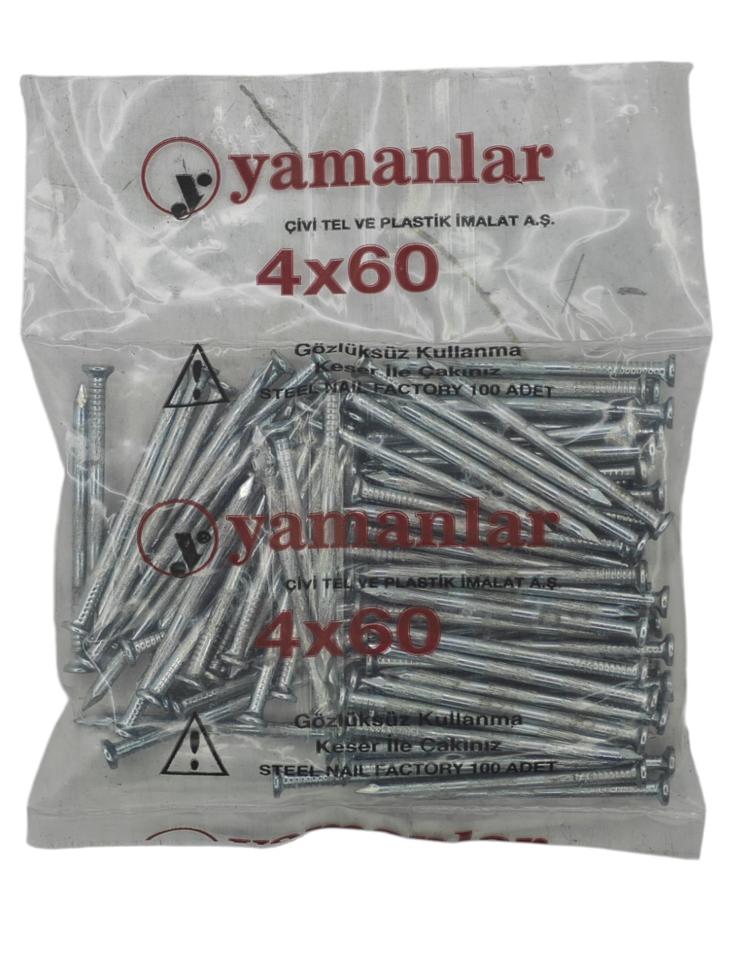 07245   Yamanlar Kanallı Çelik Beton Çivisi 4*60