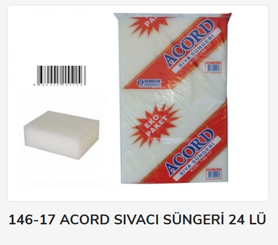 Acord Beyaz Sıvacı Süngeri (İnce)