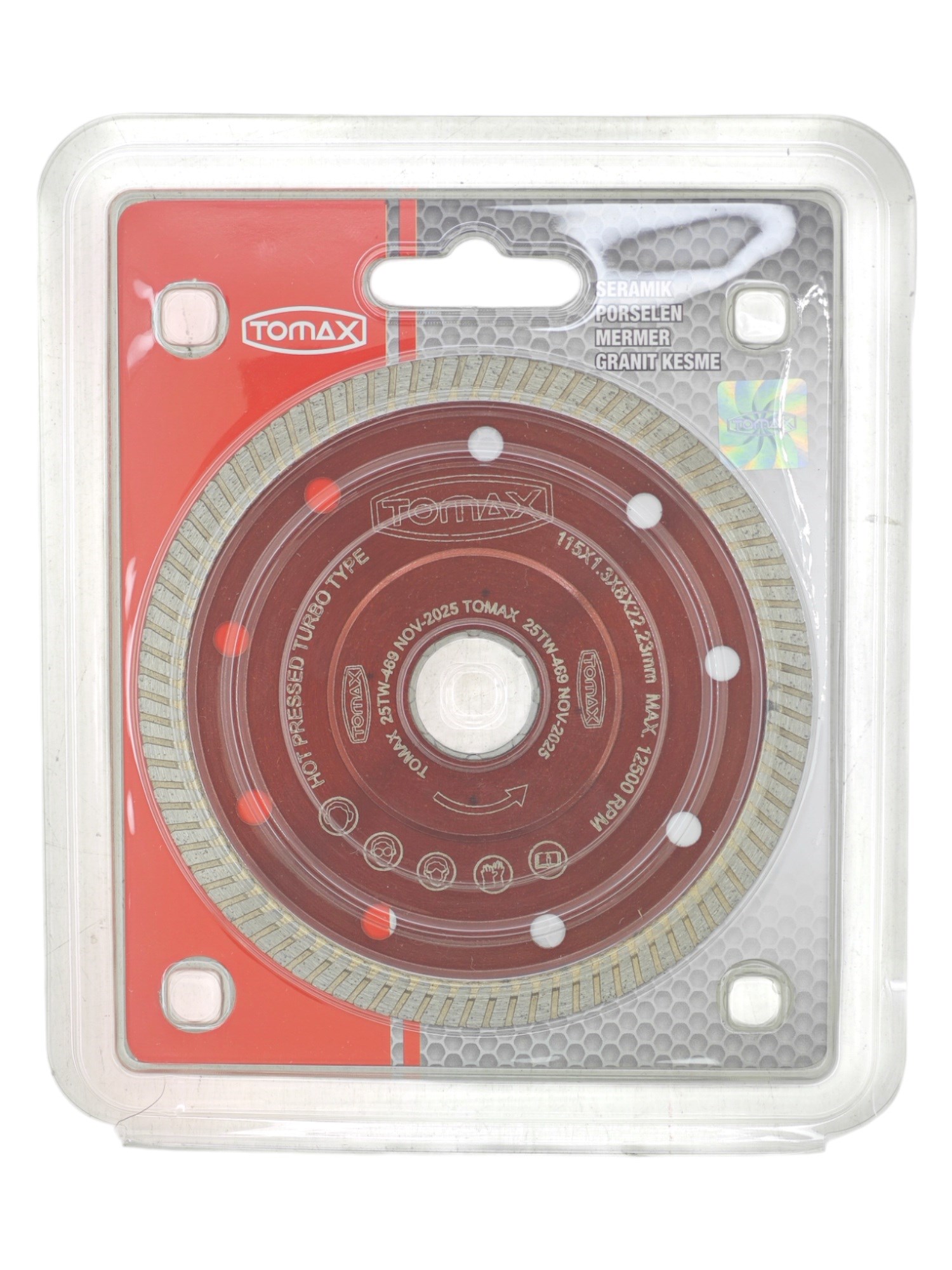 25TW-469   Tomax Seramik Mermer Dişli Hassas Kesim 115*1.3*22mm