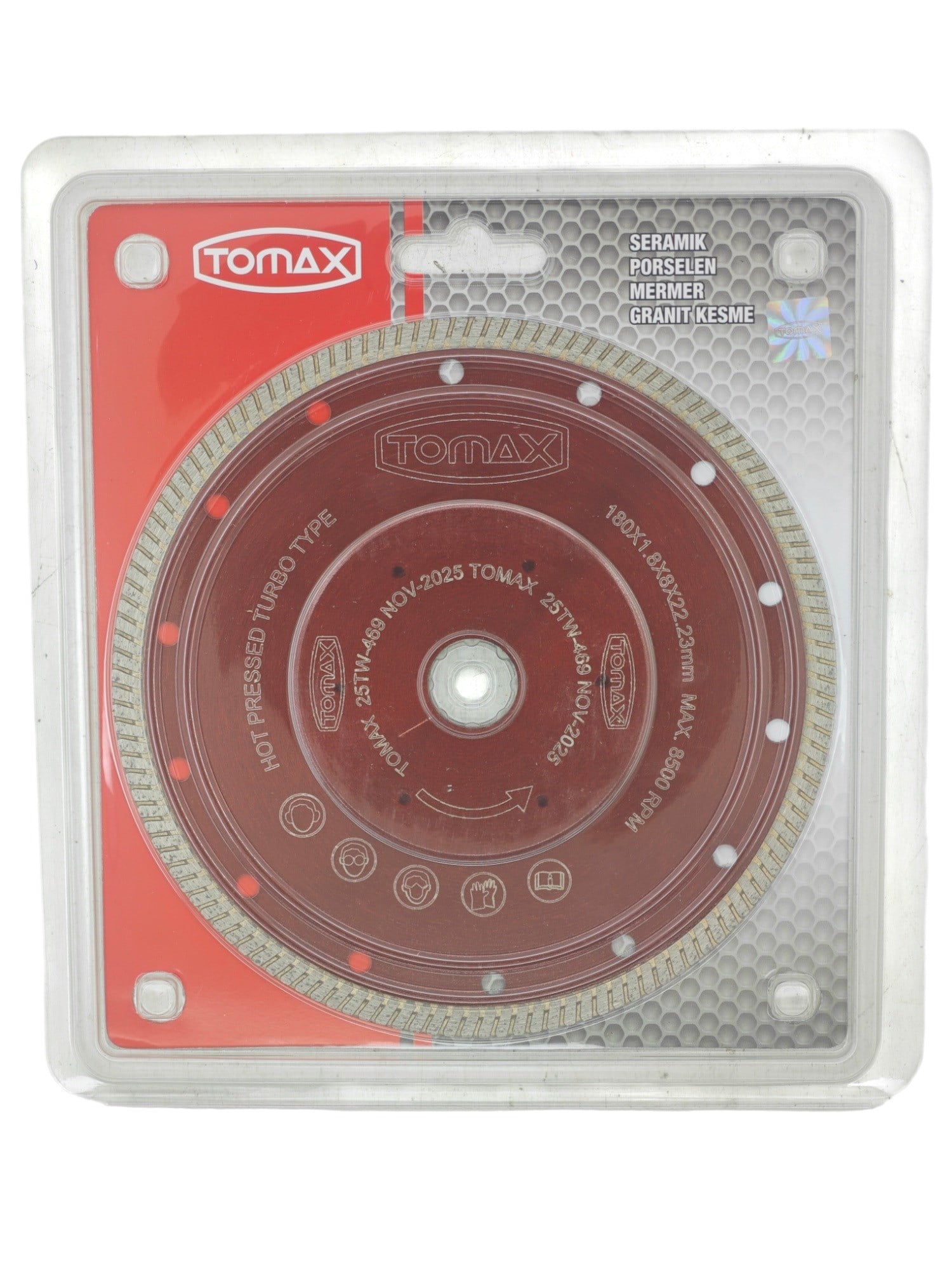 25TW-469   Tomax Seramik Mermer Dişli Hassas Kesim 180*1.8*22mm