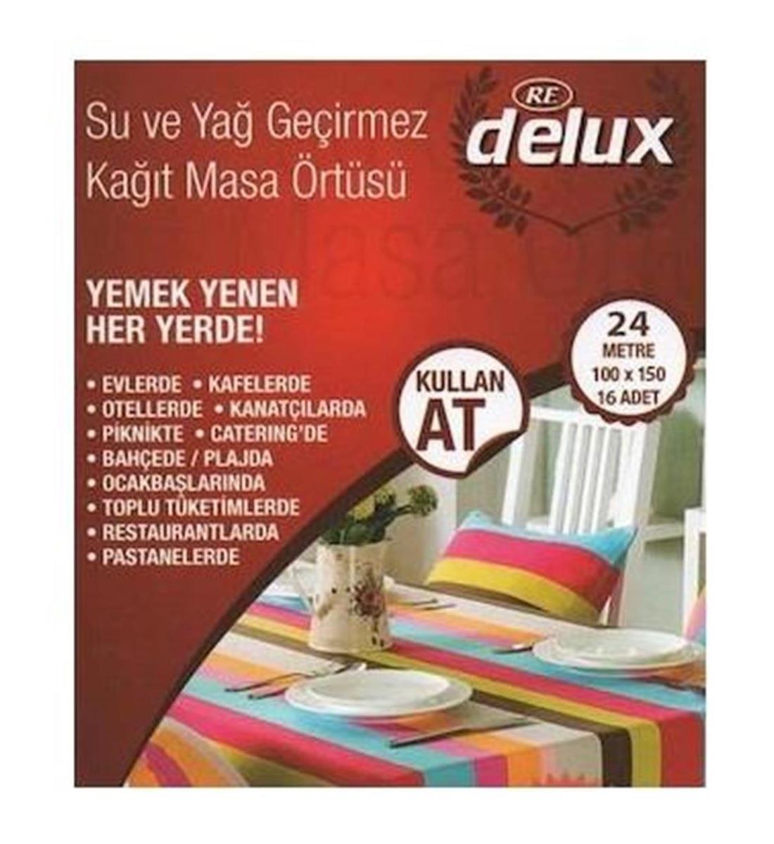Delux Kağıt Masa Örtüsü 16Li 24M 100*150Cm