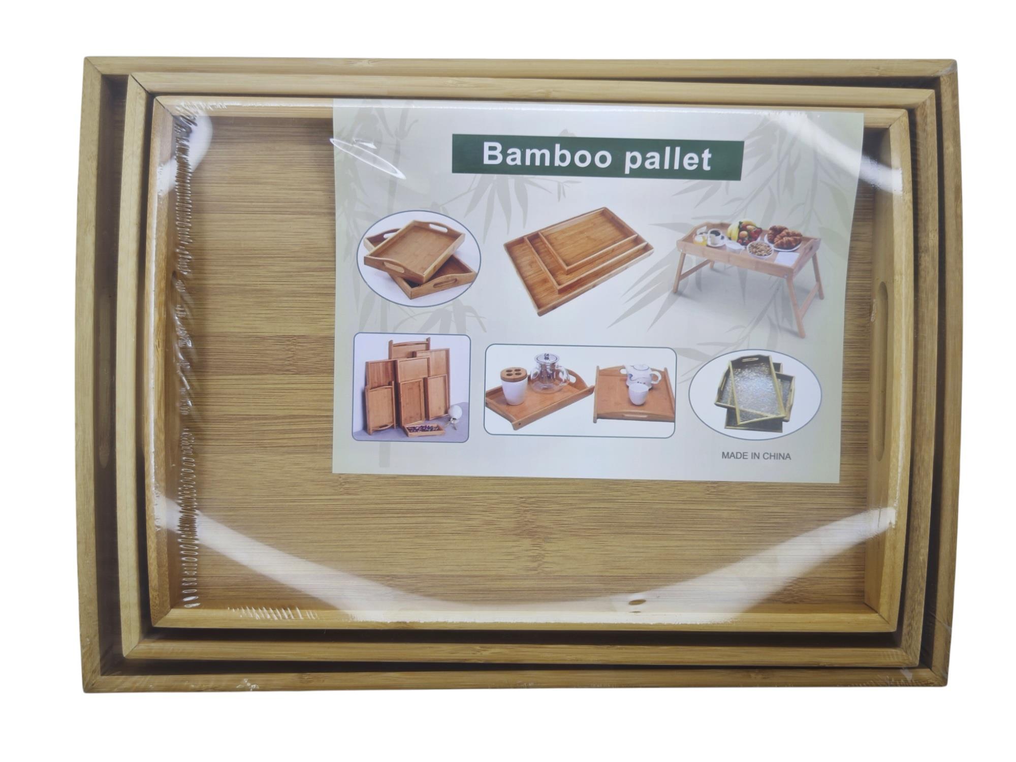 34969-12   Özcan Dikdörtgen Bambu Servis Tepsisi 3lü