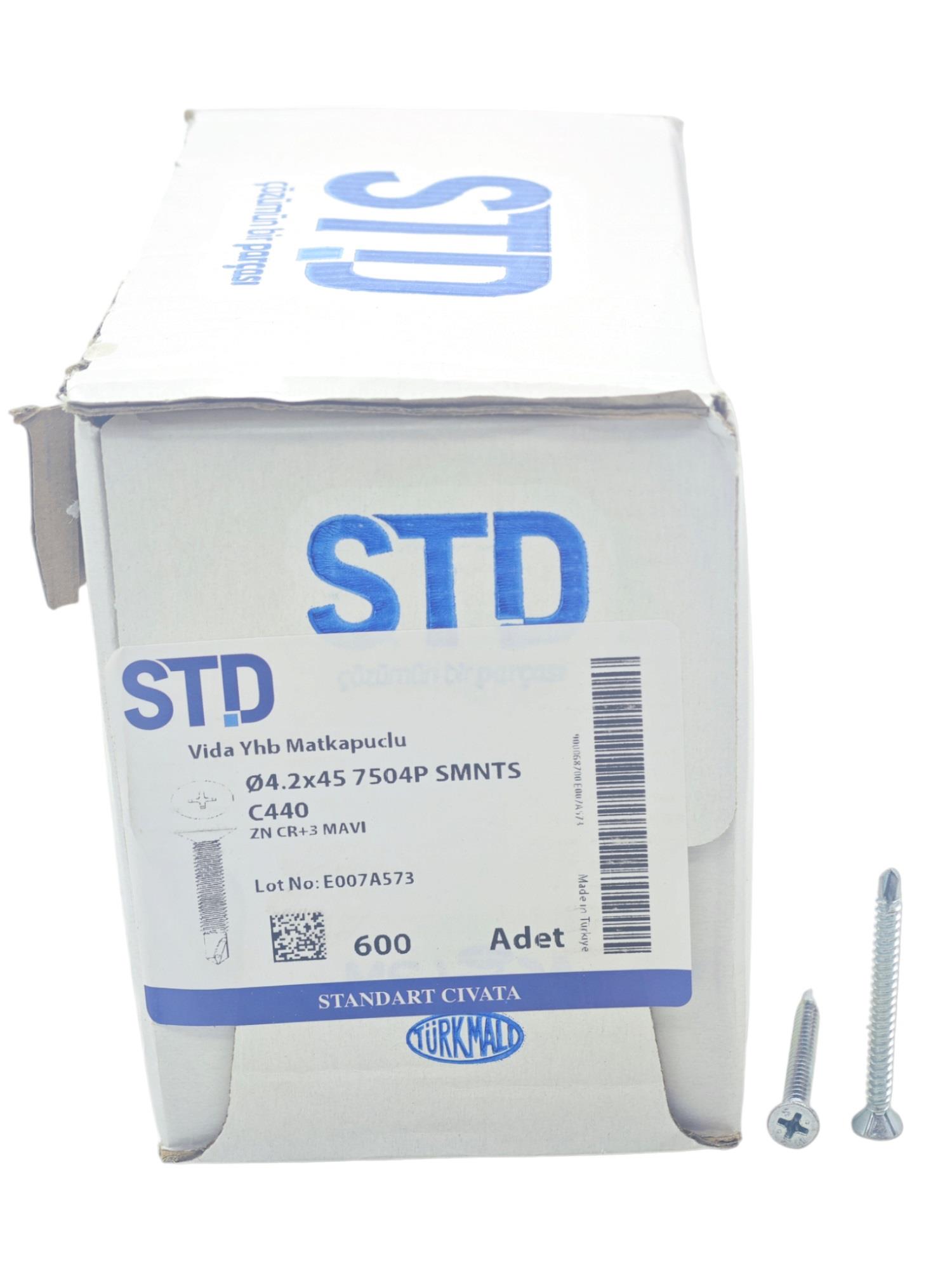 4245   Std 4.2*45 Yhb Matkap Uçlu Vida 600Lü