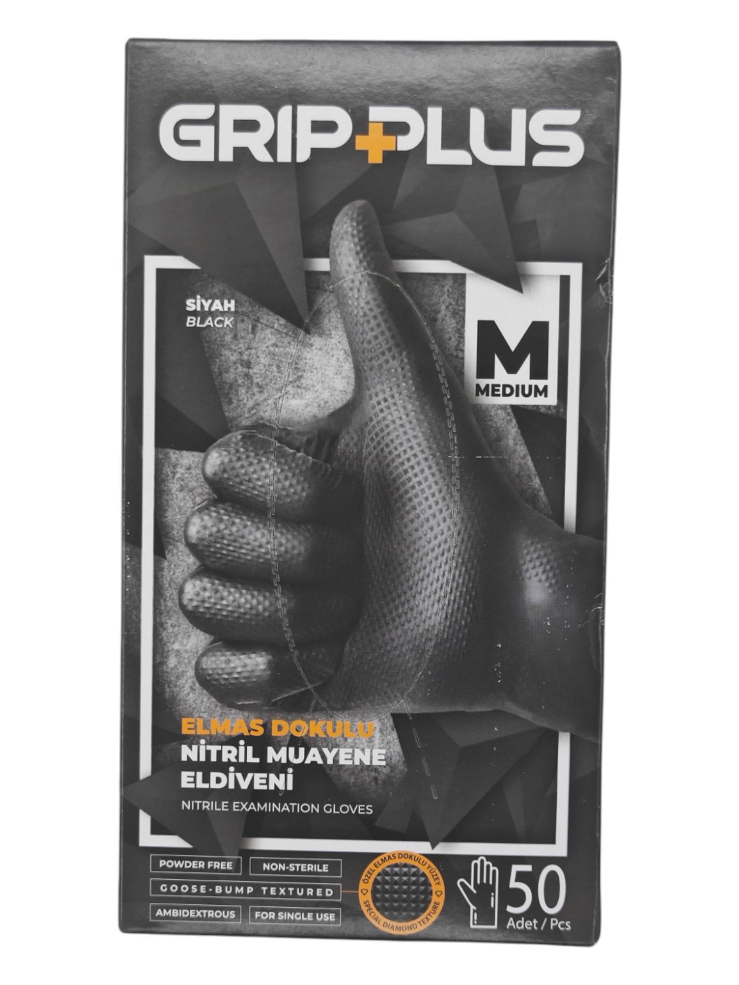 6244   Grip Plus Elmas Dokulu (M) Muayene Eldiveni 50li
