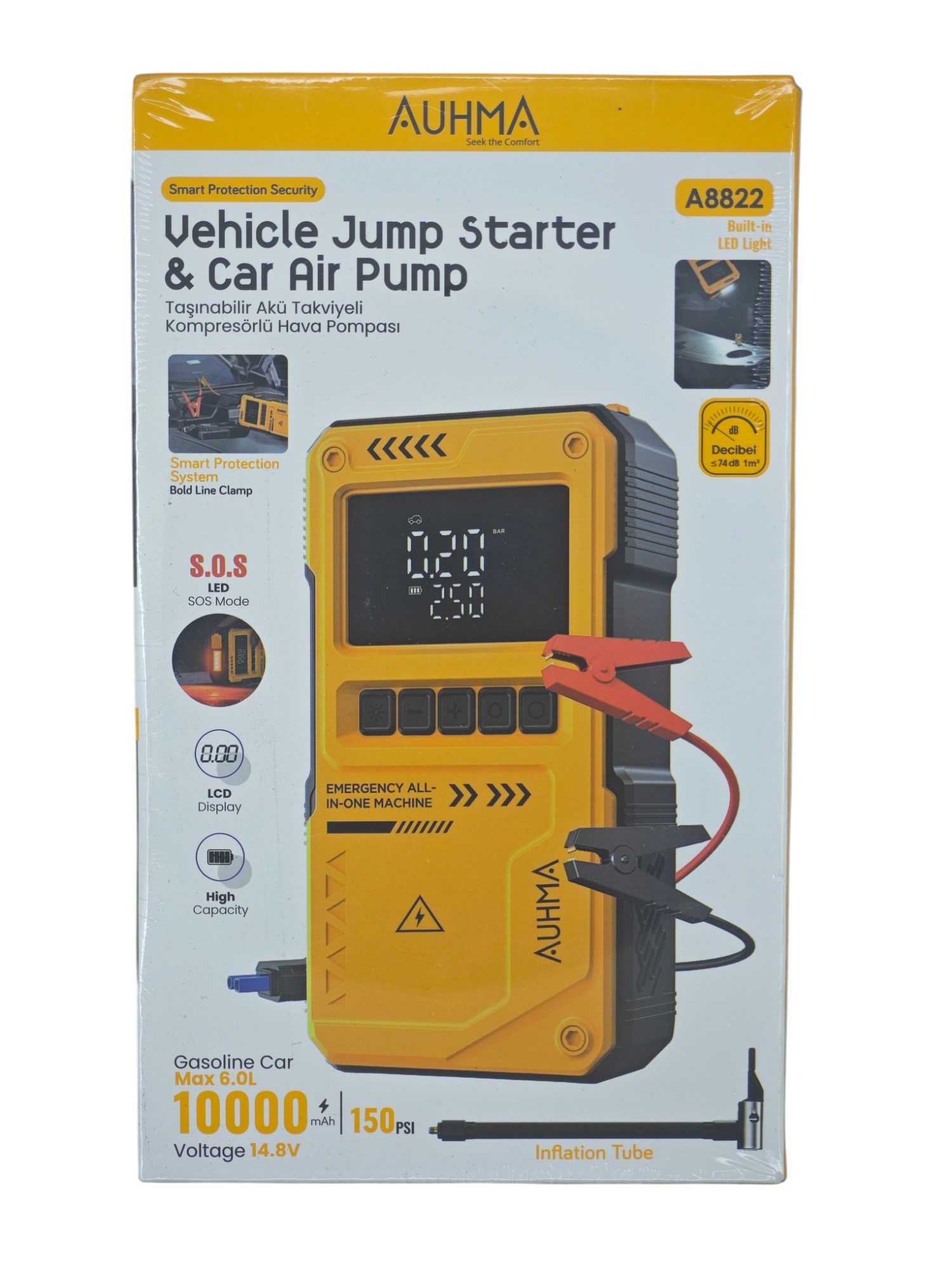 A8822   Auhma 10000A Akü Takviyeli - 150PSI Lastik Hava Kompresörü