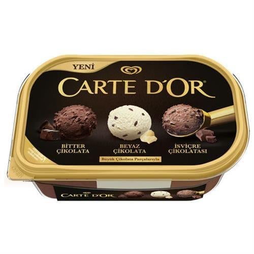 Algida Carte Dor Classic Üçlü Çiko İsviçre Çikolatası Beyaz Bitter 850 ml
