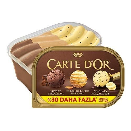 Algida Carte Dor İsviçre Çikolatası Karamel Çikolata Parçalı Muz 1105 ml