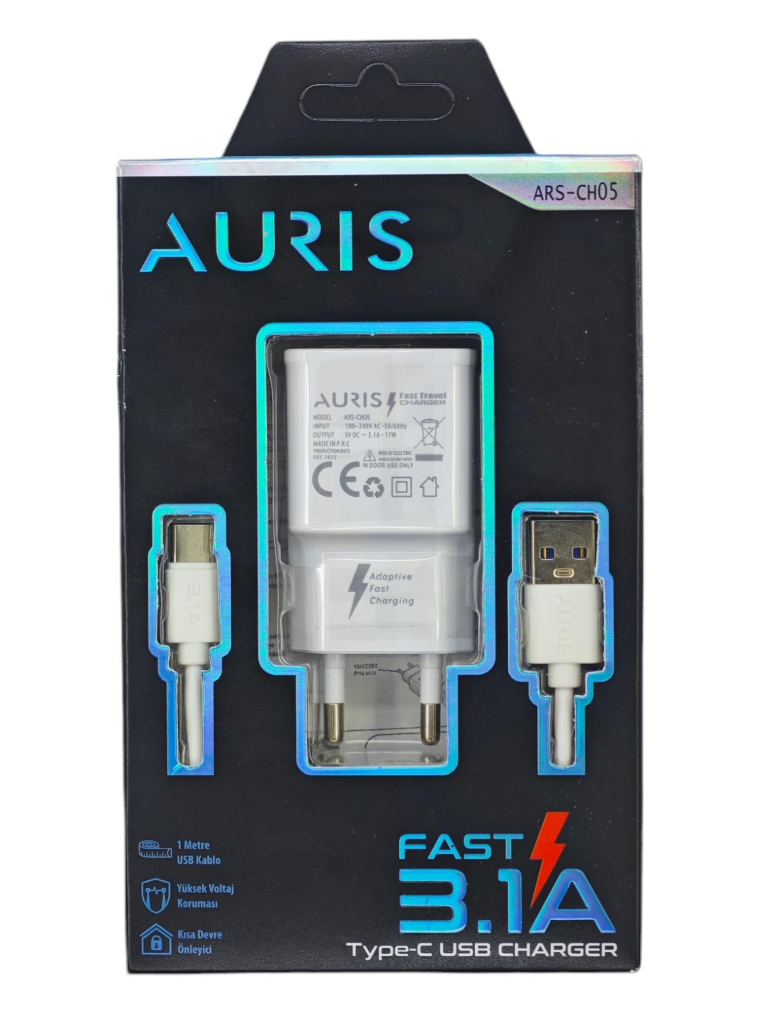 ARS-CH05   Auris USB Type-C 3.1A Hizli Şarj Aleti