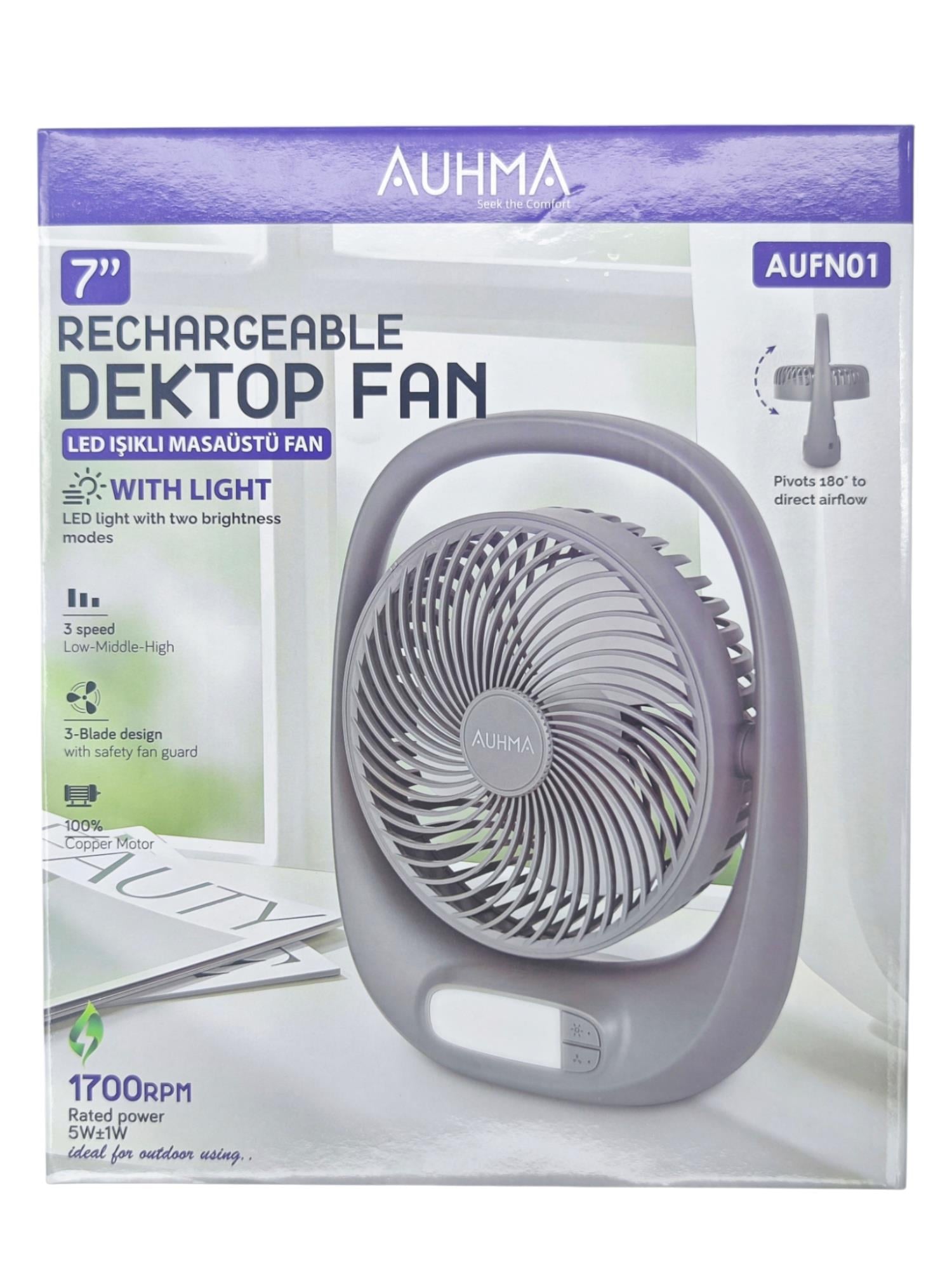 AUFN01   Auhma Led Işıklı Masaüstü Mini Fan
