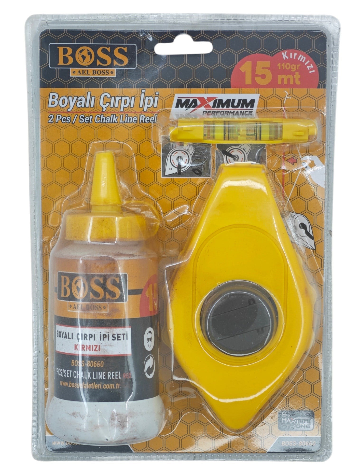 B-80660   Bass Kırmızı Boyalı Çirpi İpi 15m