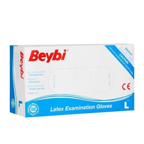 Beybi Lateks Muayene Eldiveni L Büyük Boy 100'Lü