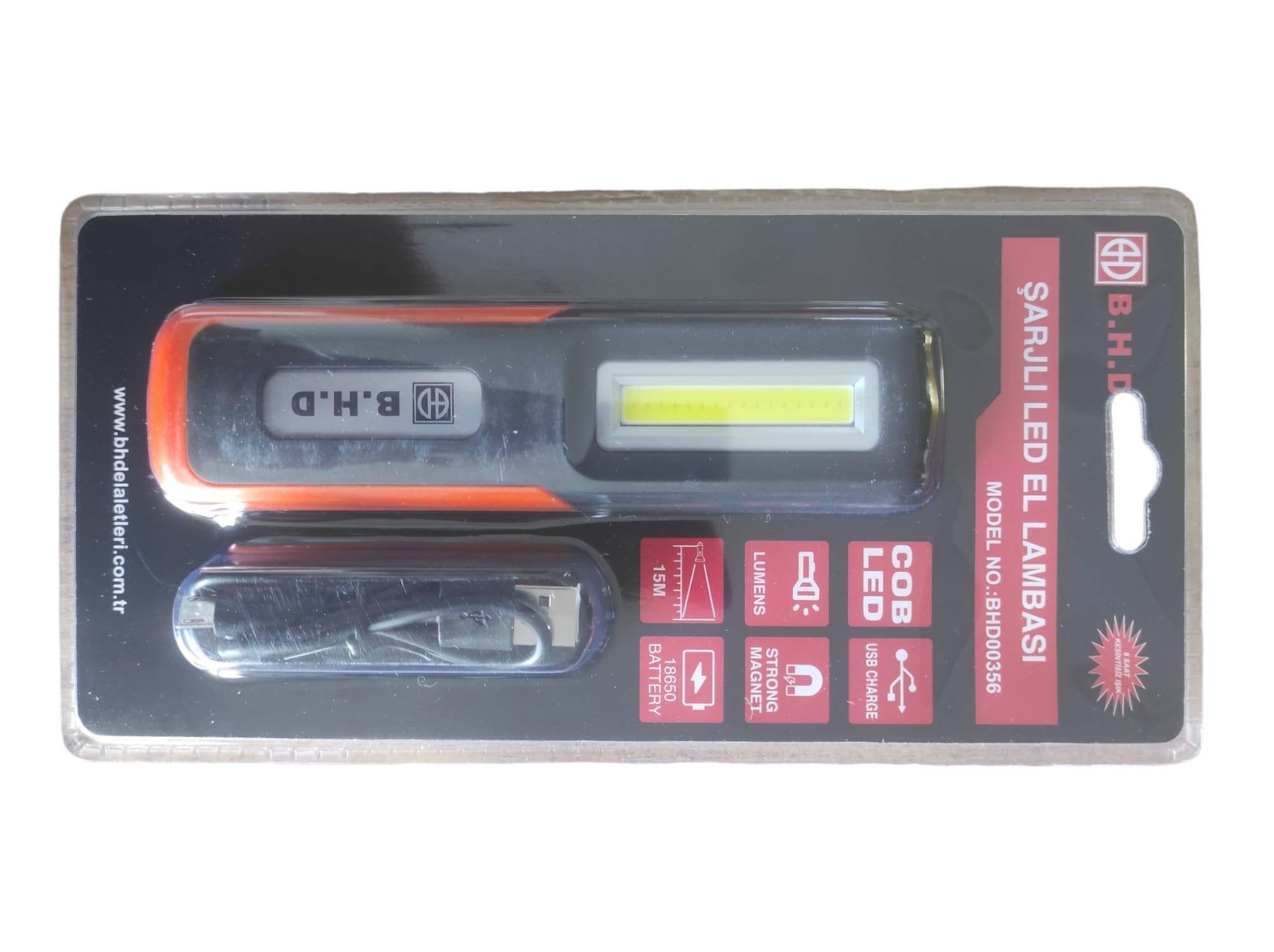 B.H.D Cob Led Şarjlı El Lambası