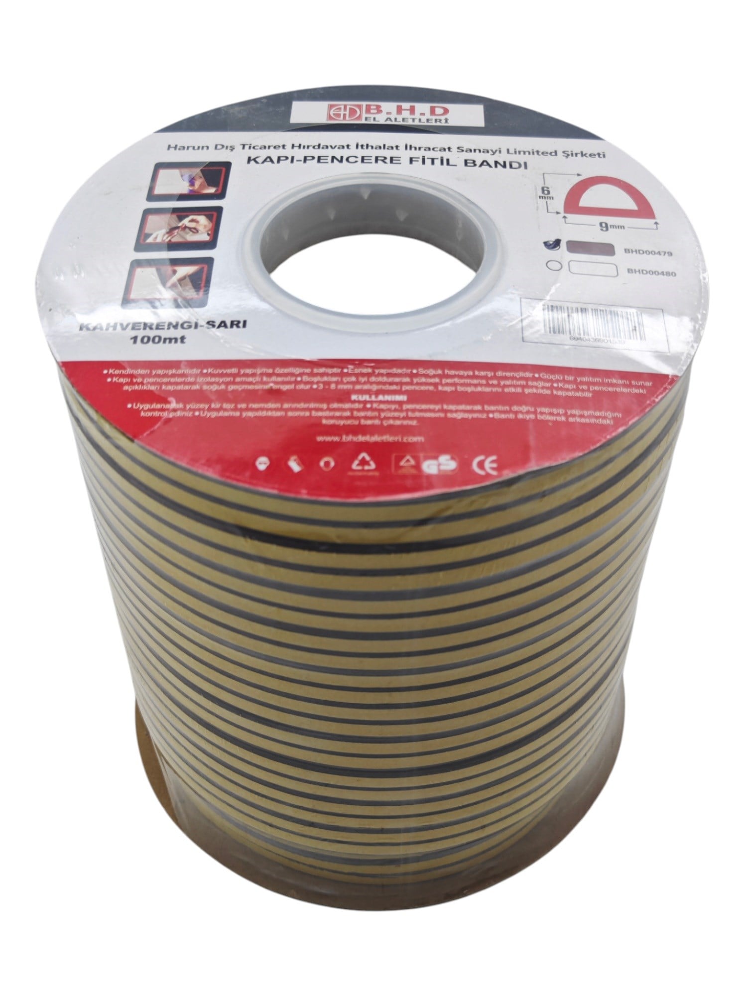 BHD00479   B.H.D Kapı ve Pencere Bandı 100m - Kahverengi