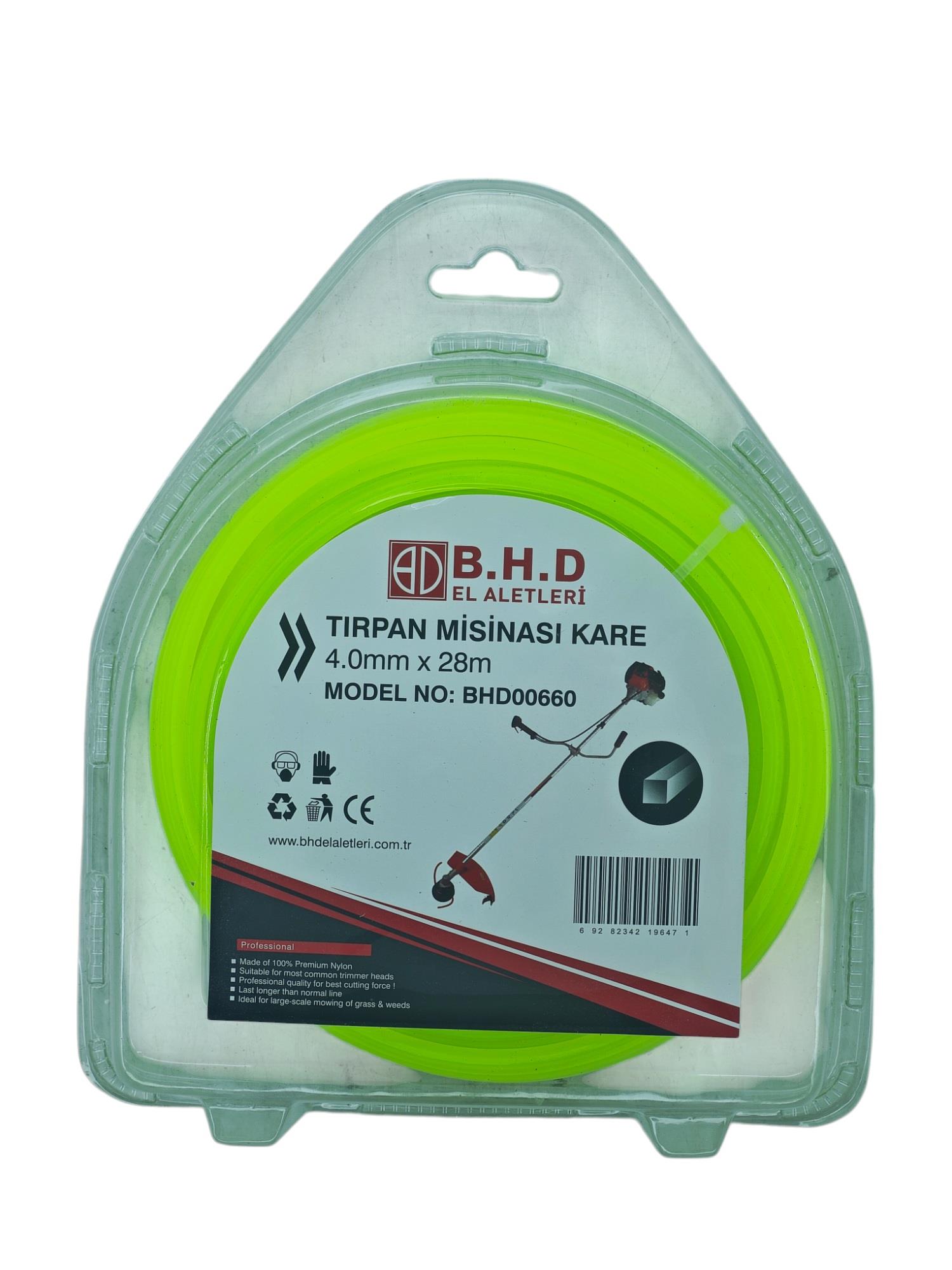 BHD00660   B.H.D Kare Tırpan Misinası 4mm 28m