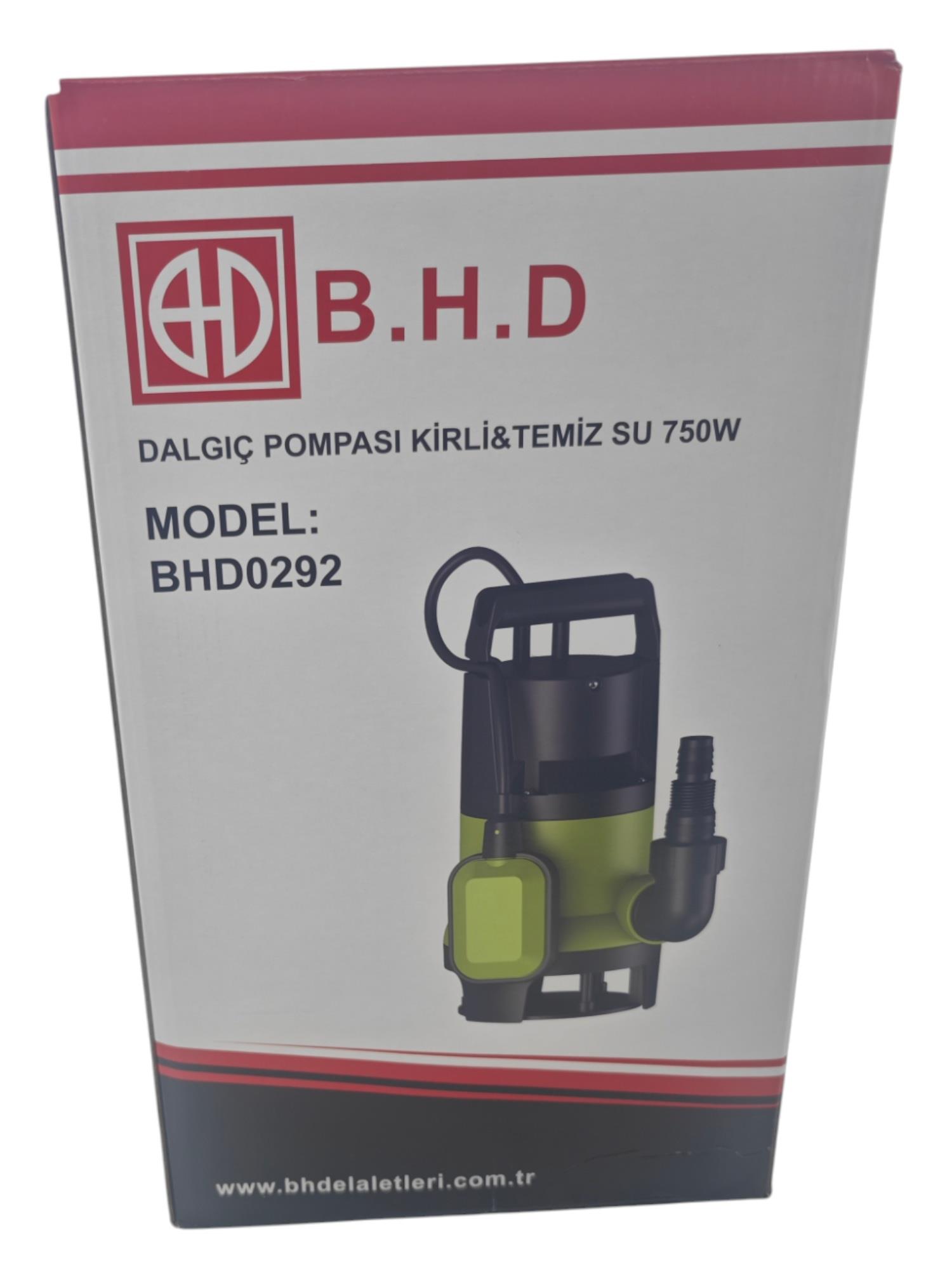 BHD0292   B.H.D Kirli & Temiz Su Dalgıç Pompası 750W