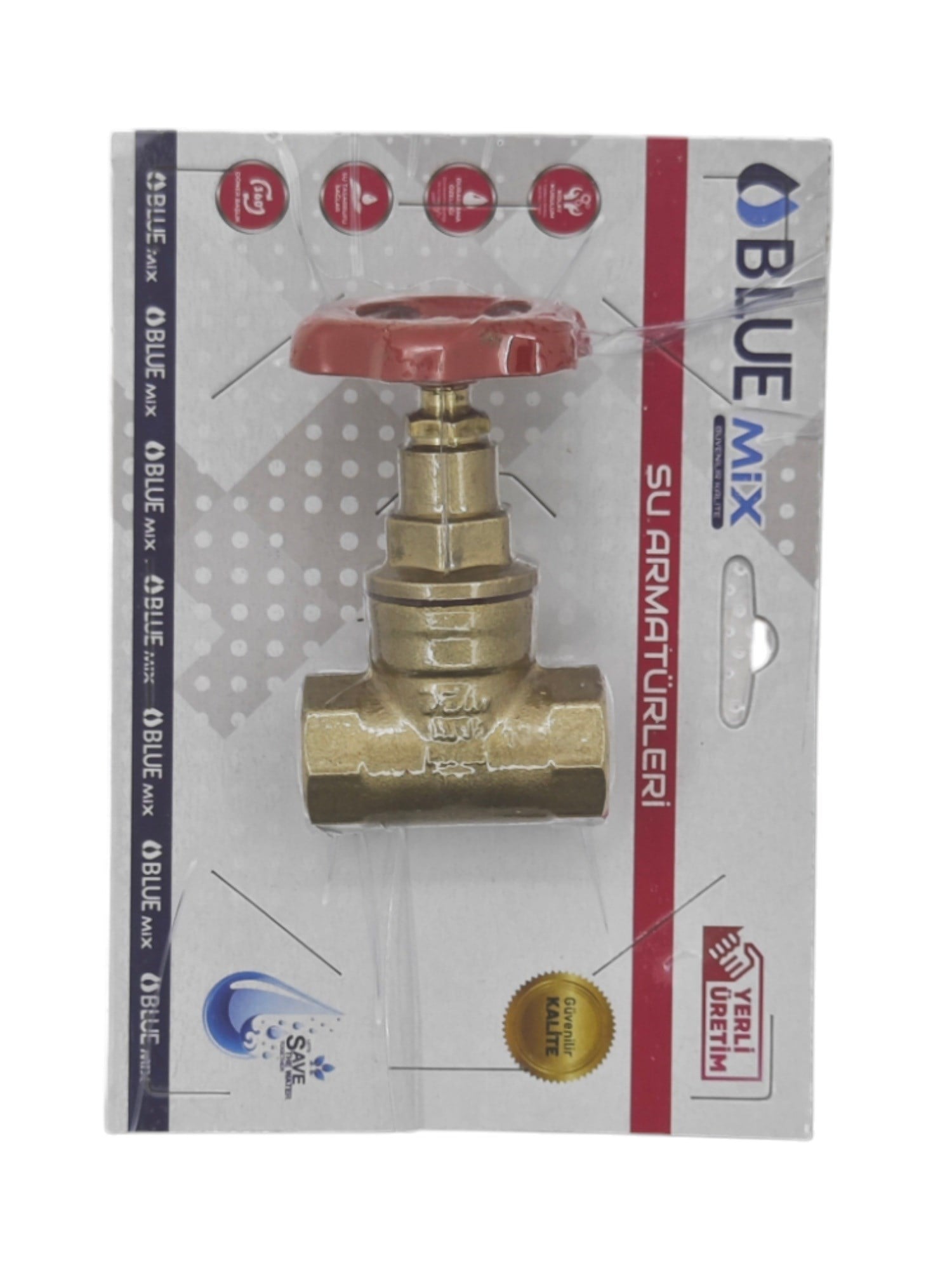 BL-3475   Bluemix Şiber Vana 1/2 - Kırmızı