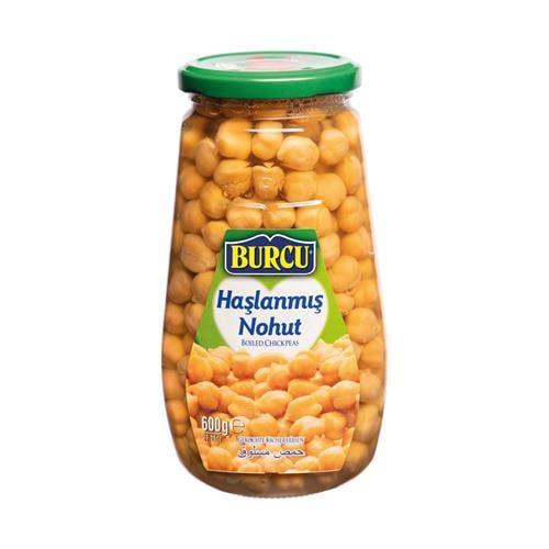 Burcu Haşlanmış Nohut Cam 600 Gr