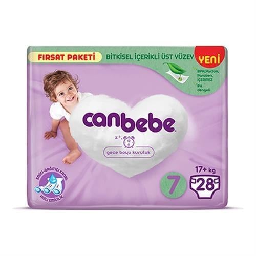 Canbebe Fırsat Paketi Bebek Bezi 17+ kg No:7 XXL 28 li