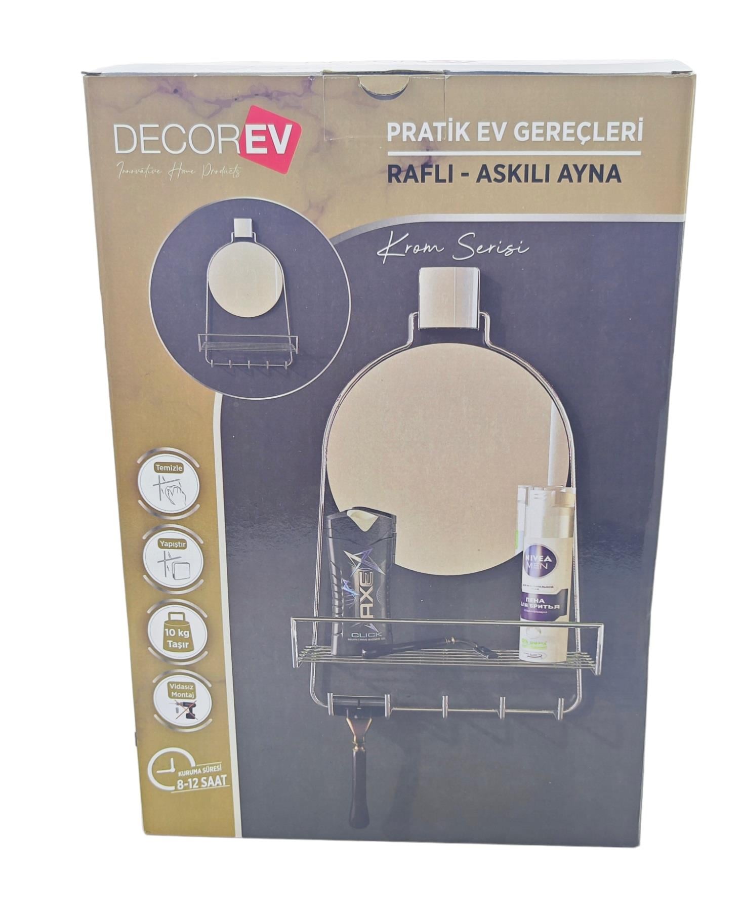 Decorev Metal Raflı Askılı Ayna