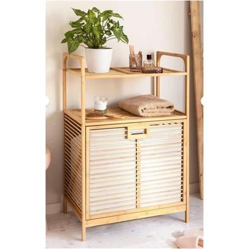 Dıgıthome Kirli Sepeti İki Raflı Bambu  0004