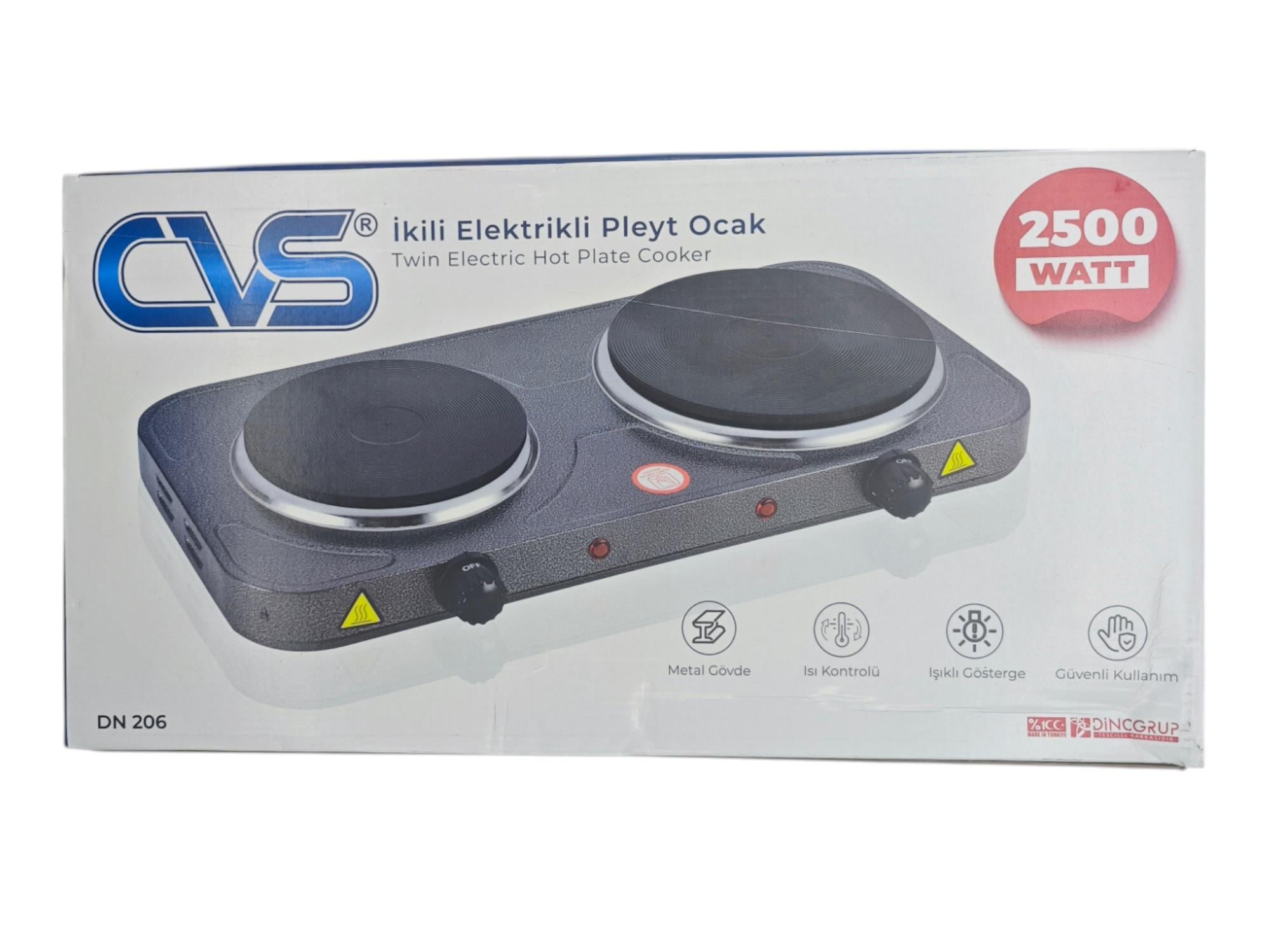 DN 206   CVS Elektrikli Çiftli Pleyt Ocak 2500W