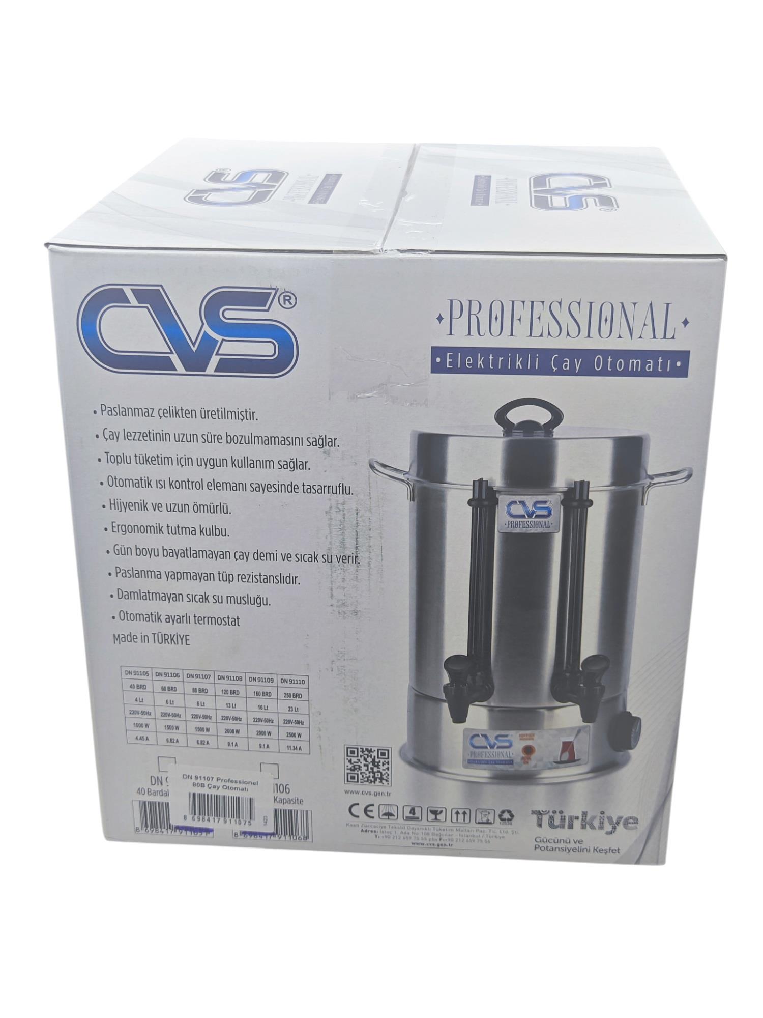 DN 91107   CVS Elektrikli Çay Otomatı - 80 Bardak