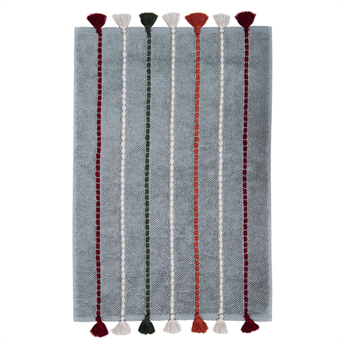 Ecocotton Katari Banyo Paspası %100 Pamuk El Nakışlı Yeşil 50X80 Cm