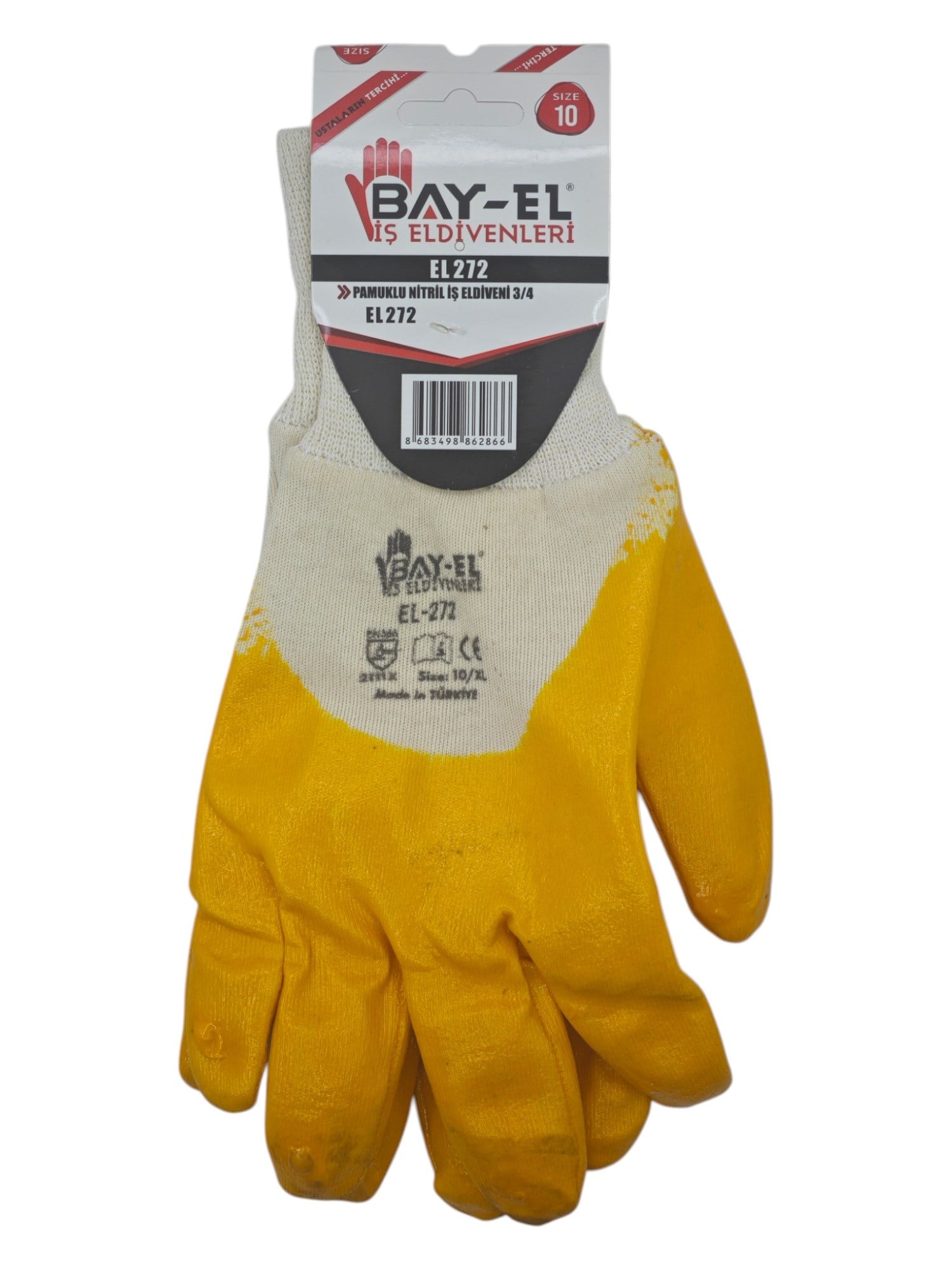 EL272   Bay-El Pamuklu Nitril Eldiven 3/4 10